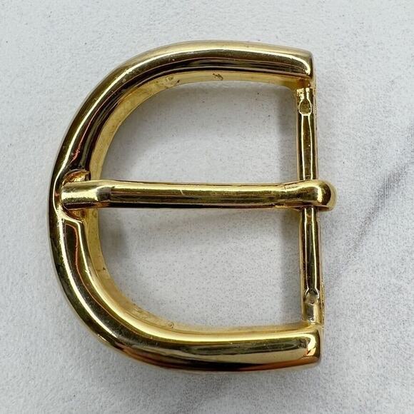 Vintage Rounded Gold Tone Simple Basic Belt Buckle - Picture 1 of 4